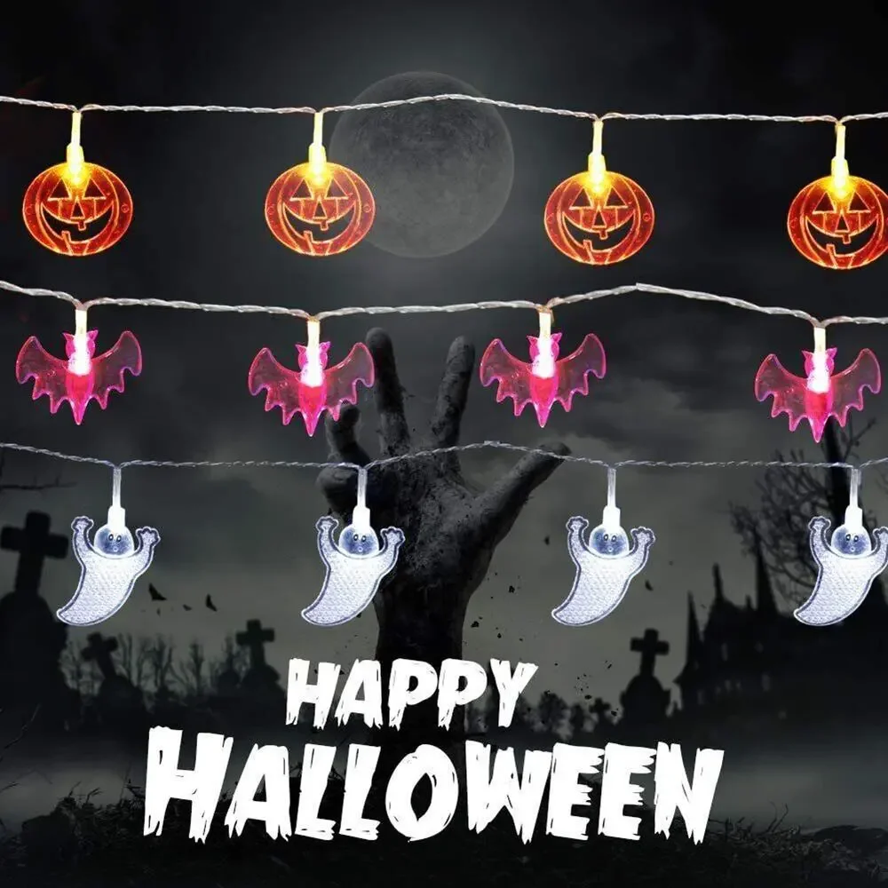 Halloween LED Light Bat Pumpkin Ghost Festival Led String Lights Decor